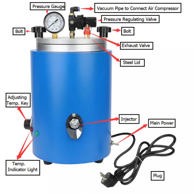Wtryskiwacz wosku 5,5LB do biżuterii 500 W Sterowanie ręczne 1